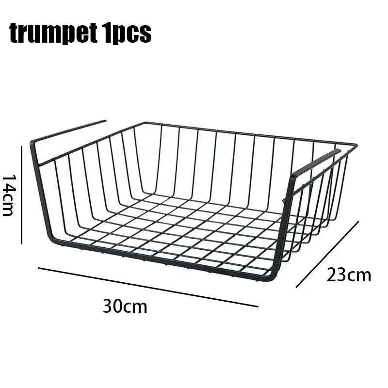 Under Desk Storage Basket – Space Saving Metal Organizer for Home & Office