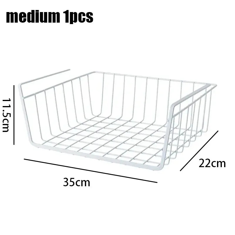 Under Desk Storage Basket – Space Saving Metal Organizer for Home & Office