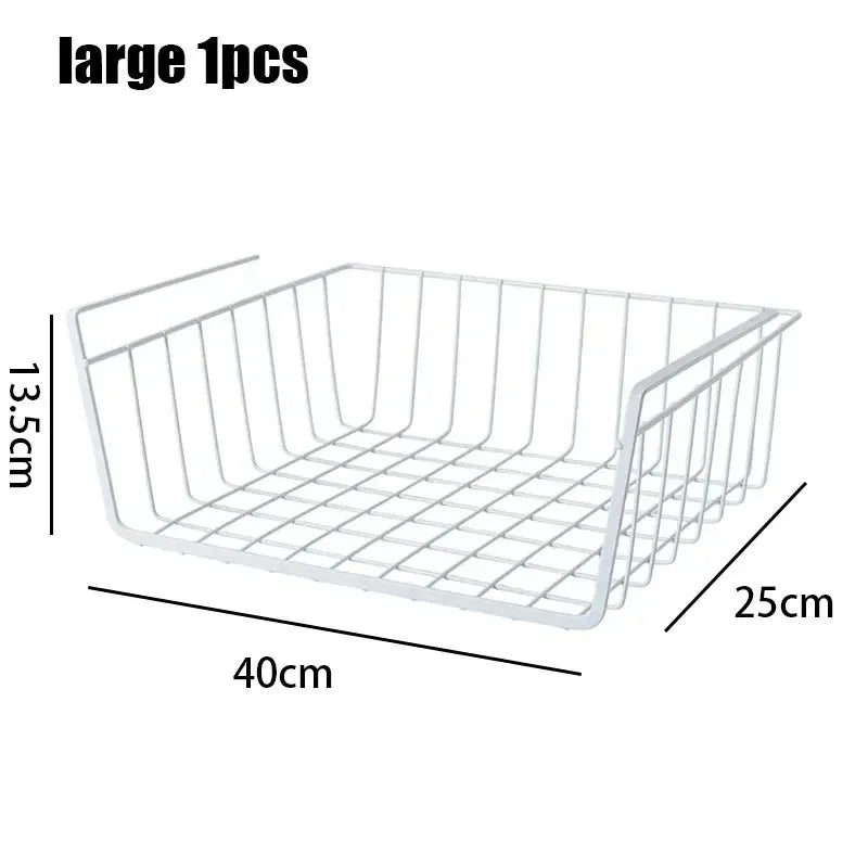 Under Desk Storage Basket – Space Saving Metal Organizer for Home & Office