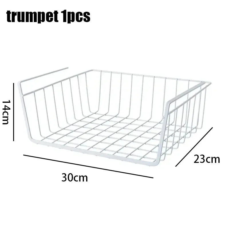 Under Desk Storage Basket – Space Saving Metal Organizer for Home & Office