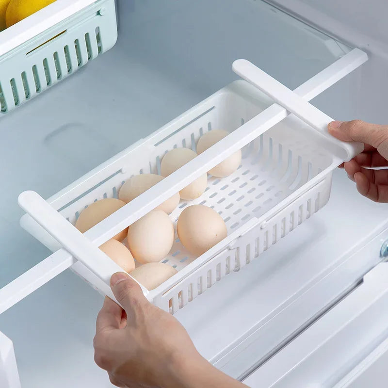 Adjustable Fridge Storage Drawer – Space Saving Kitchen Organizer