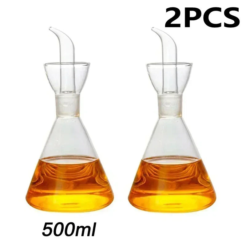 High Borosilicate Glass Oil Pot Household Leak-proof Oil Vinegar Pots Kitchen Soy Sauce Oil Tank Seasoning Bottle Kitchen Tool