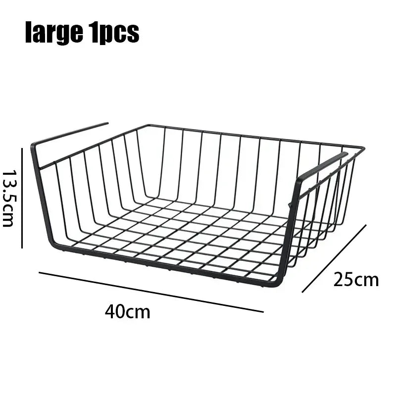 Under Desk Storage Basket – Space Saving Metal Organizer for Home & Office